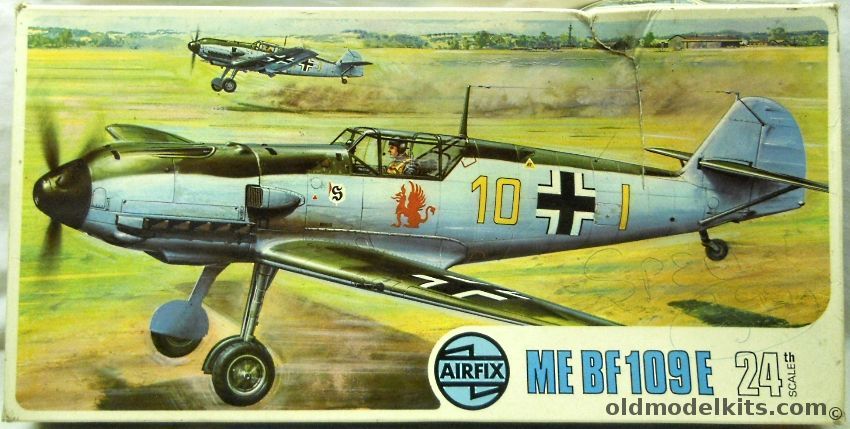 Airfix 1/24 Messerschmitt Bf-109E For Motorizing - Major Helmut Wick 'Richthofen' JG2 or JG26 'Schlageter', 09321-1 plastic model kit